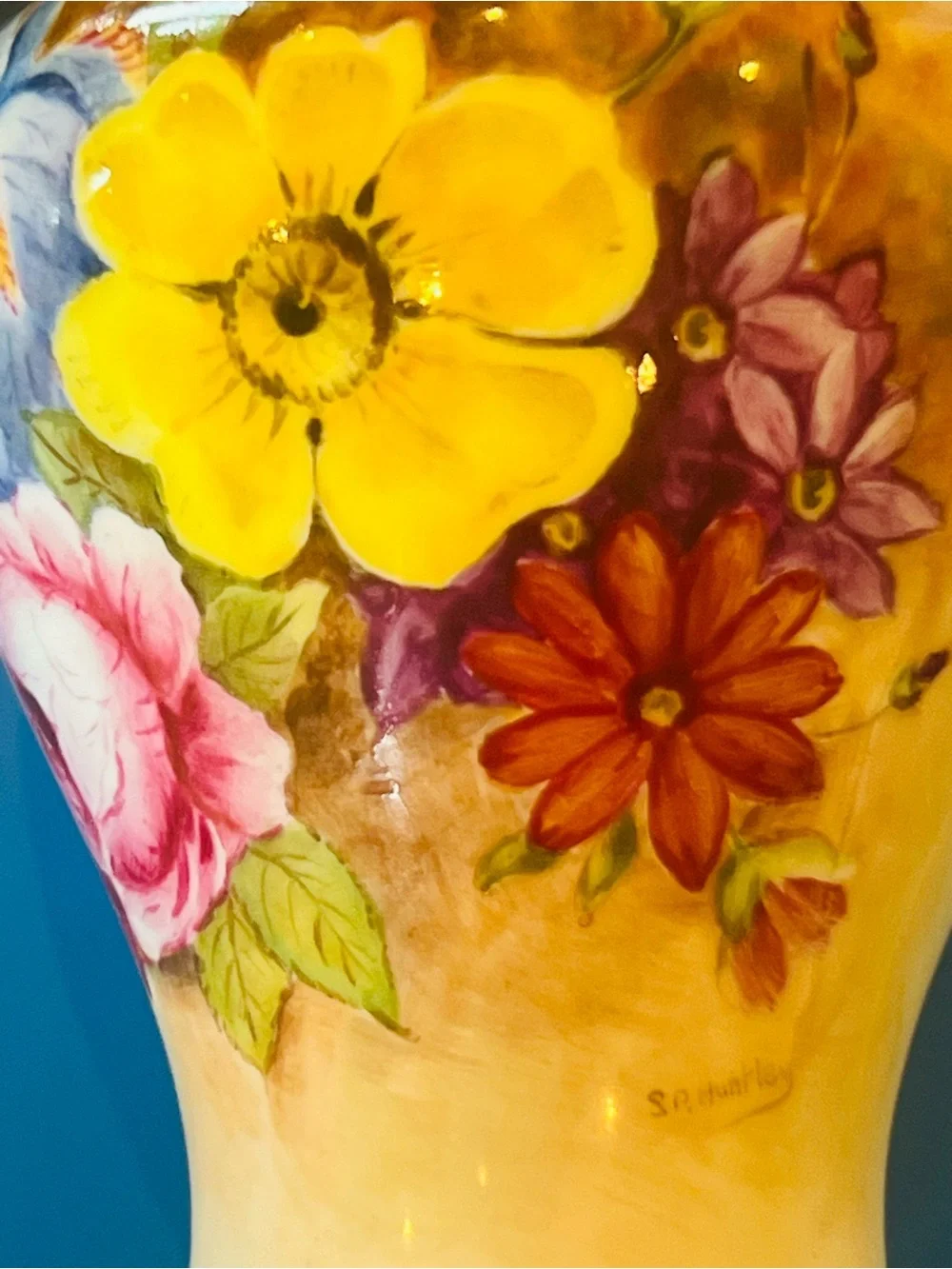 Royal Worcester Vase Hand Painted Artist Signed